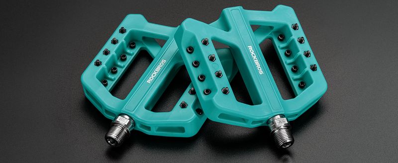 Pédales de vélo ROCKBROS, pédales de vélo VTT à plateforme en nylon avec antidérapant, paire de 9/16"_voghion.com