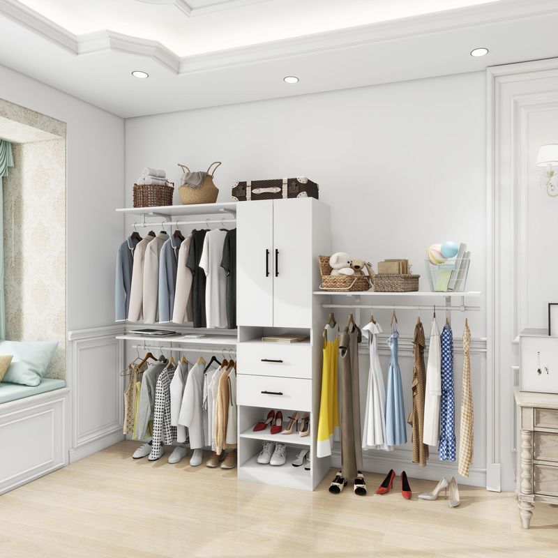 Closet Organizer System, Closet Organizers With Clothing Racks For Hanging Clothes, Closet System With Drawers ,Walk In Closet Organizers And Storage With Shelves, Walk In Closet System_voghion.com