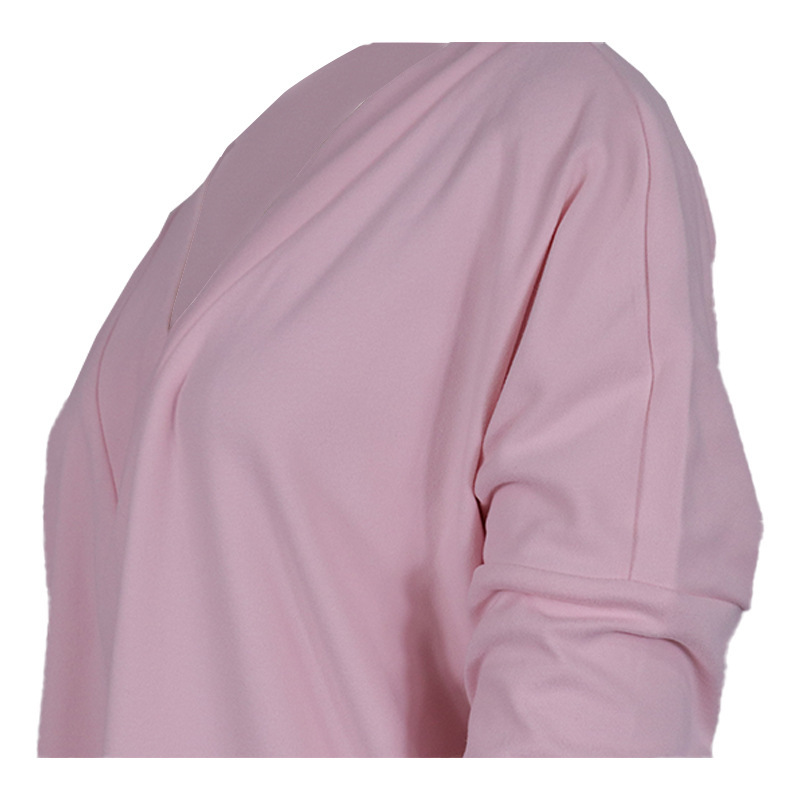 Abbigliamento da donna Camicia con fondo slim allentato con scollo a V alla moda Hundred Towers_voghion.com