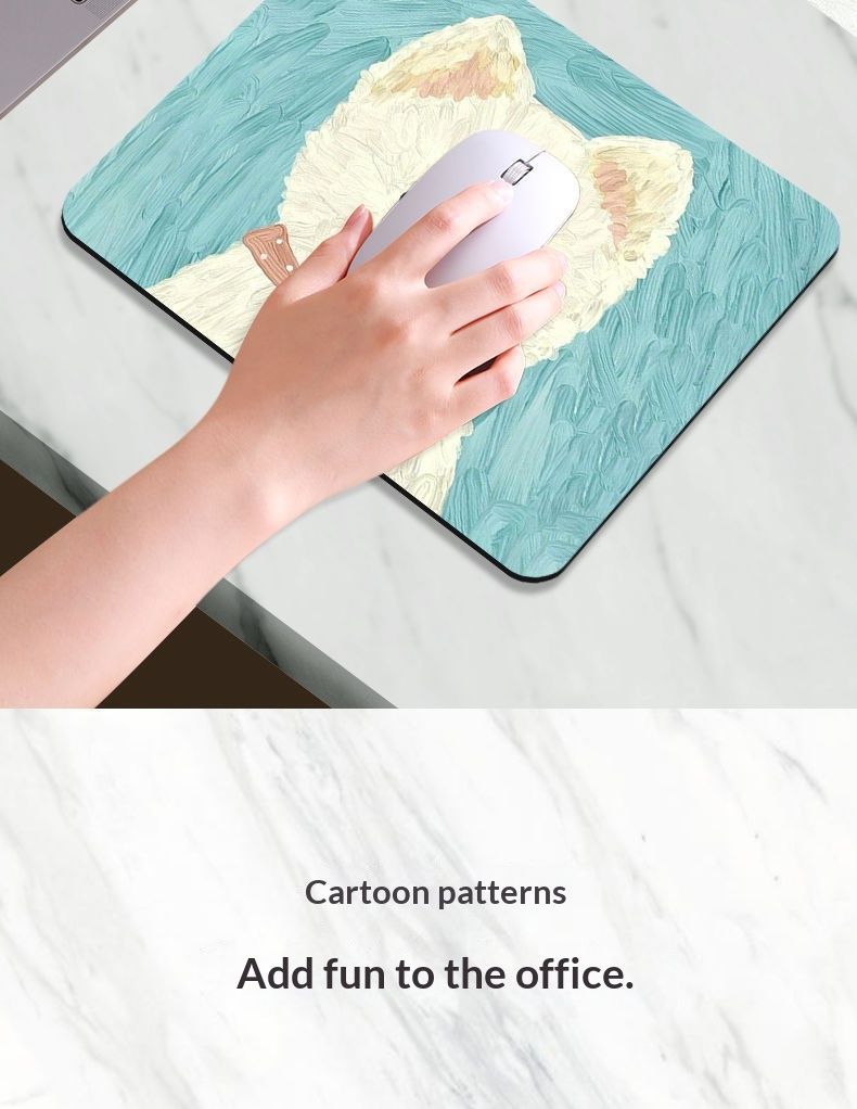 NeoGear Ölgemälde Welpenmaus Kleine Handgelenkauflage Niedliche Desktop Cartoon Mini Pad Büro Rutschfeste Schreibtischmatte_voghion.com