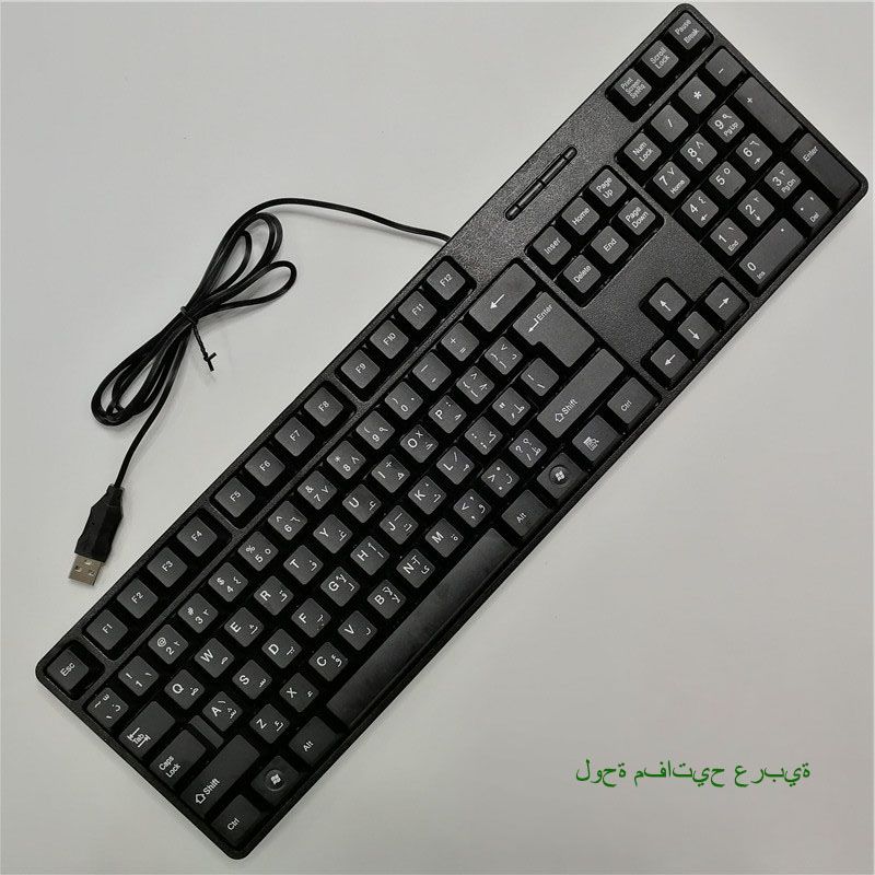 Spanish French Russian Arabic Letter Keycaps Gaming Keyboard USB Wired 104 Keys For Computer_voghion.com