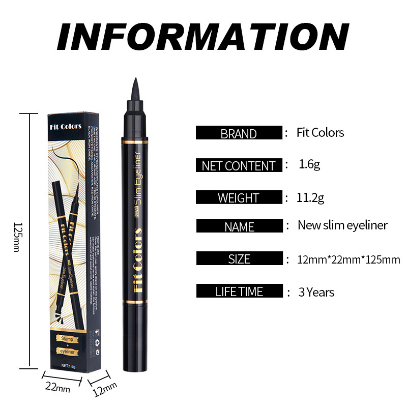 Big Seal Stamp Liquid Eyeliner Pen Waterproof Fast Dry Black Eye Liner Pencil With Eyeliner Cosmetic Double-ended Eyeliner_voghion.com