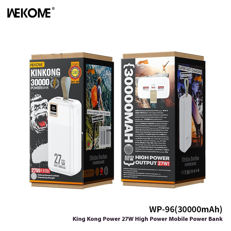 WEKOME Diamond Power Bank 100.000 mAh, tragbares 27-W-PD-Schnellladegerät mit LED-Licht, Notfall-Akkupack für den Außenbereich für Campingreisen, hohe Kapazität_voghion.com