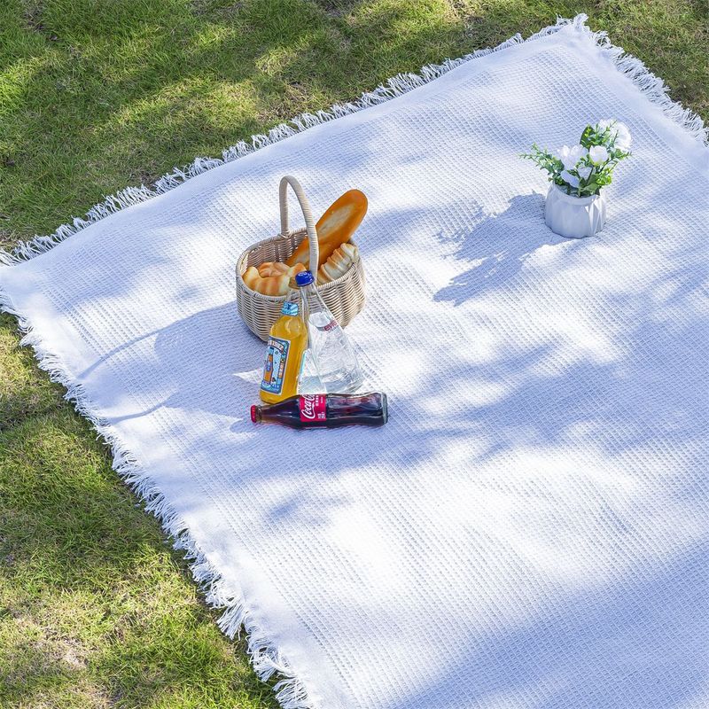 Outdoor Linen Camping Blanket Atmosphere Tablecloth Picnic Car Trunk Mat_voghion.com