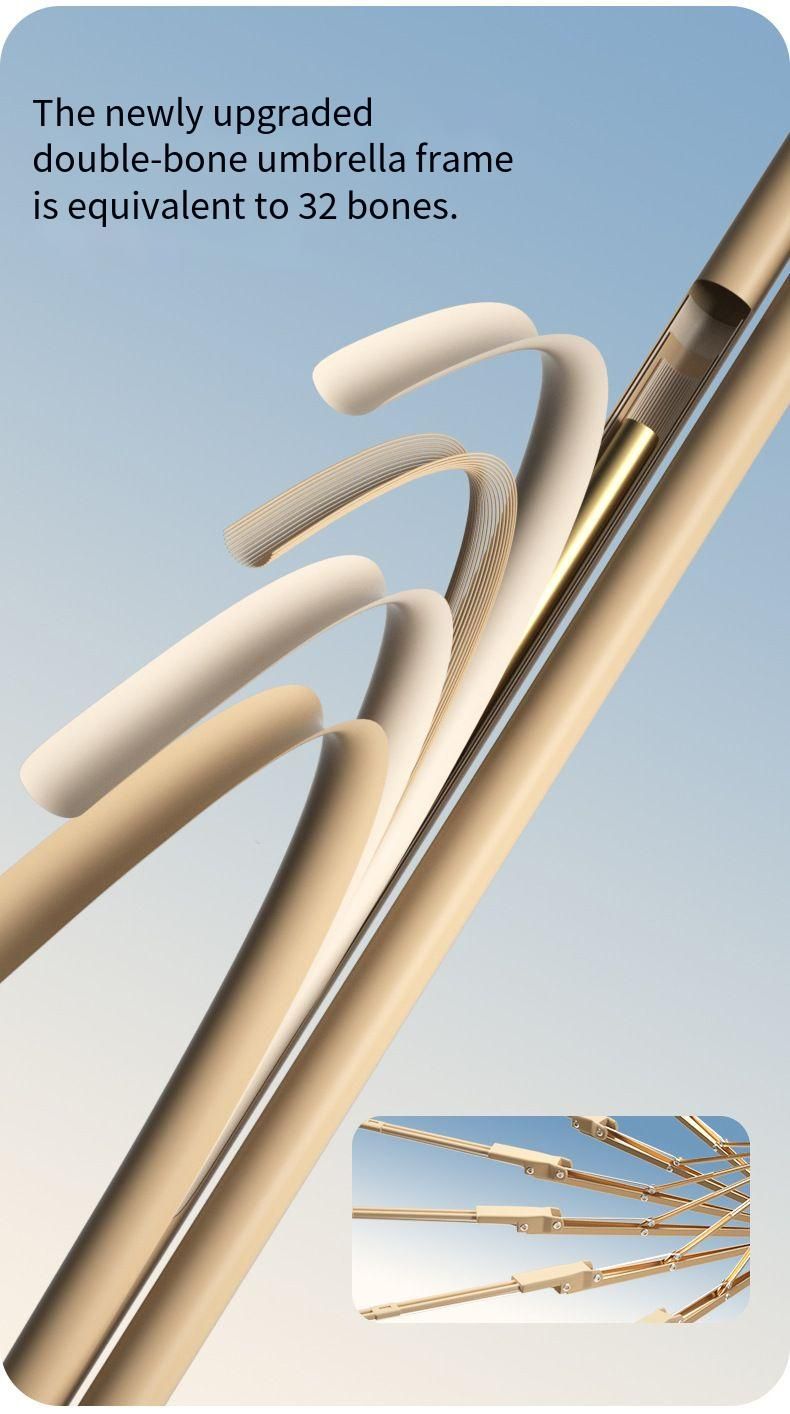 Ombrello pieghevole da donna a 16 stecche, doppio uso per sole, pioggia, protezione UV, parasole rinforzato e ispessito_voghion.com