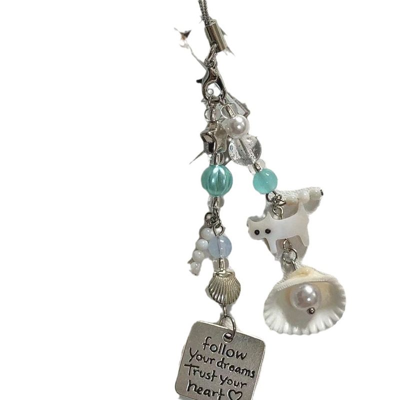 Novel Design, Summer Fresh Cat Shell Pendant, Cell Phone Chain, Key Chain, Camera Chain Gifts_voghion.com