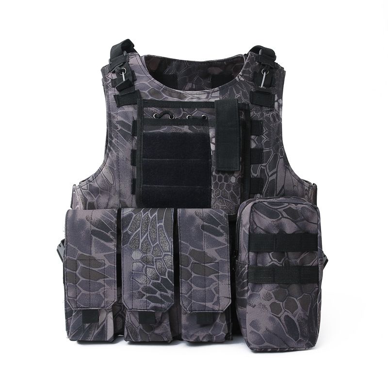 Tactisch militair vest – snel te openen, multifunctioneel, steek- en kogelwerend (zwart/legergroen/kaki/camouflage, one size fits all)_voghion.com