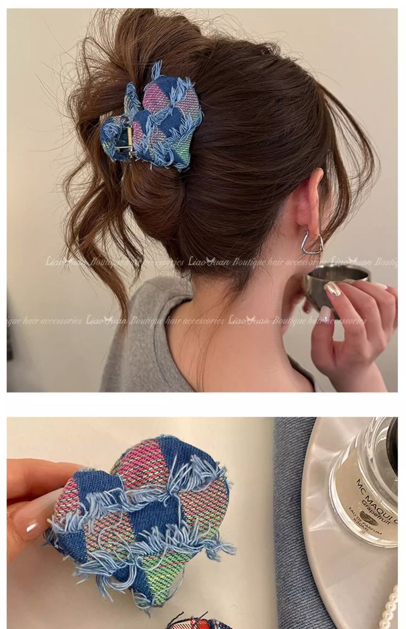 Niche design haute queue de cheval pince à saisir femme 2024 nouvelle haut de gamme amour demi cravate épingle à cheveux arrière tête requin pince_voghion.com