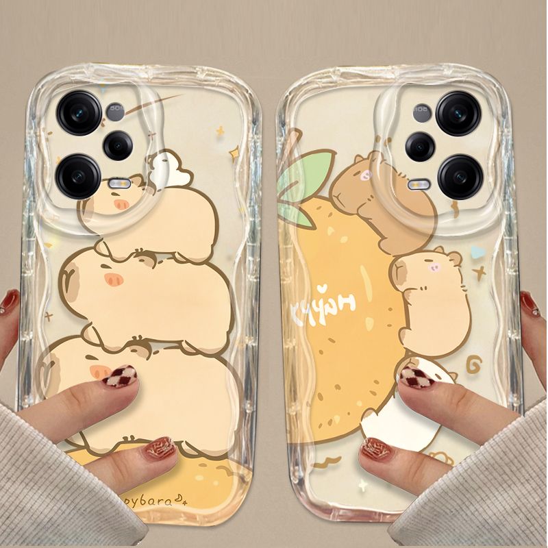 Coque de protection 3D en forme de vague de Capybara mignon de dessin animé pour Xiaomi Redmi Note 13 12 Pro Plus 4G 5G 12S 11S 1110 10S 9 9S Redmi 14C 13C 12C A3_voghion.com