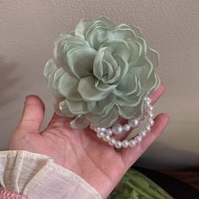 Fascia per capelli con fiori di perle e rosa secca, con testa a sfera bassa, piccola corda per capelli fresca, super fata, accessori per capelli_voghion.com