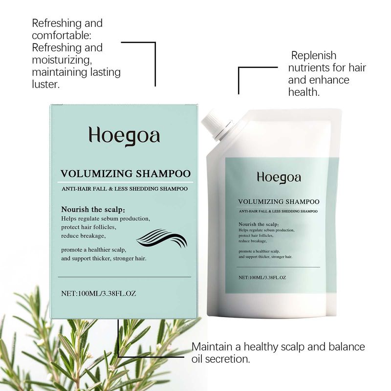 HOEGOA Shampoo Gentle Cleansing Scalp Natural Fluffy Voluminous Smooth Shiny Daily Hair Care_voghion.com