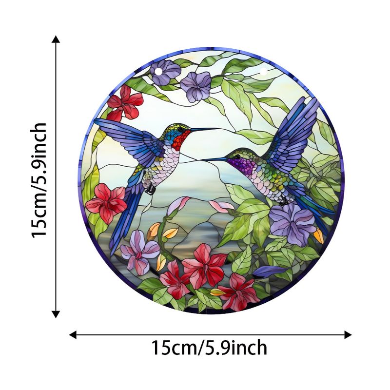 Multiple bird butterfly double-sided printed acrylic Suncatcher home pendants with chains and suction cups_voghion.com