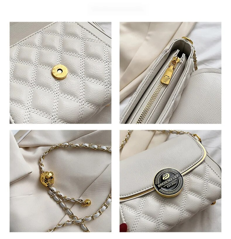 Lingge embroidered thread 2024 new niche chain women's crossbody fashion versatile small square bag_voghion.com