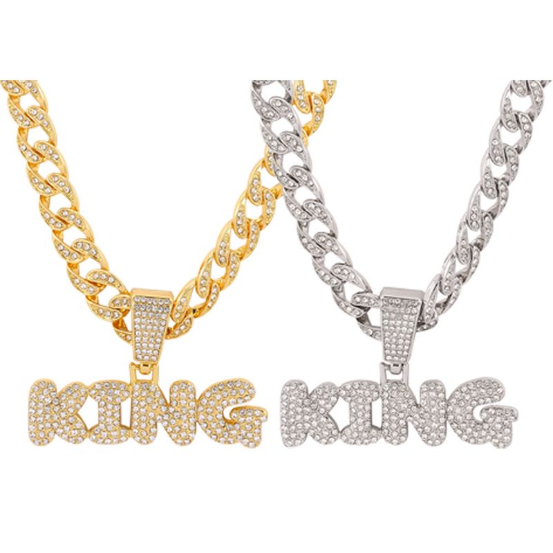 Collana con ciondolo a forma di numero e lettera, stile nuovo, accessori alla moda per uomo Hip-Hop_voghion.com