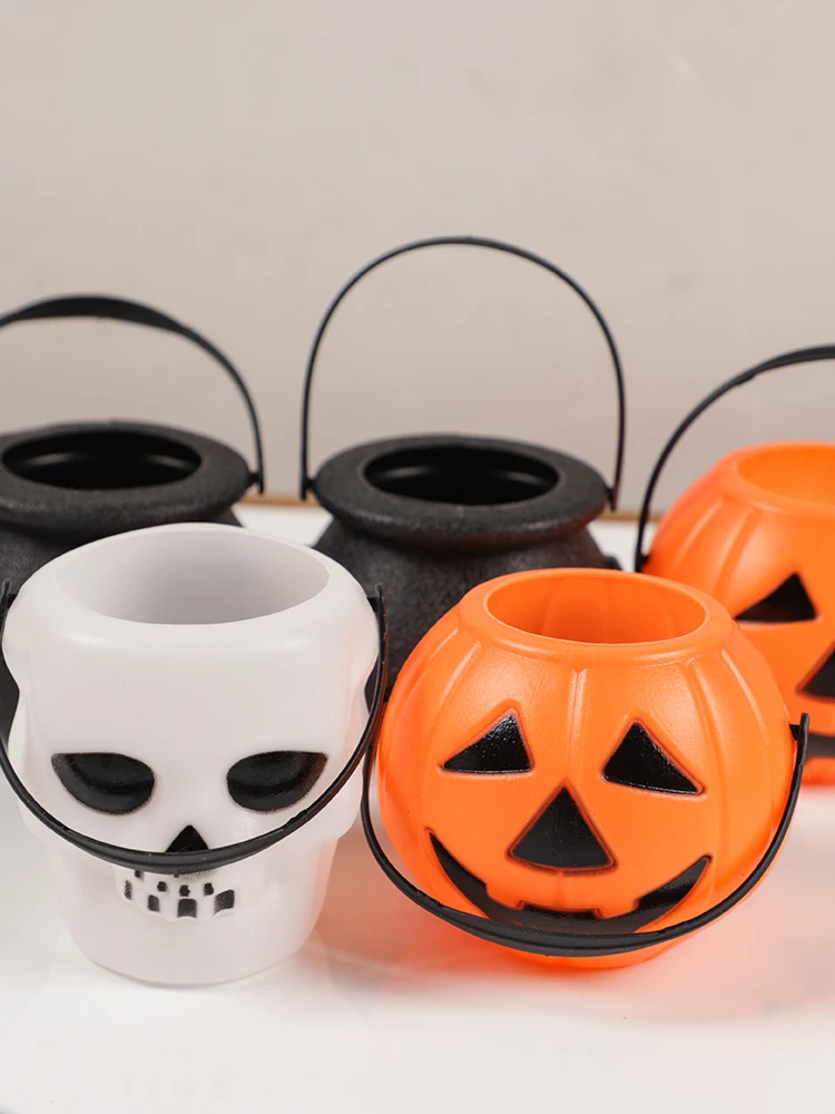 6 pezzi di Halloween Calderone Secchiello Caramelle Zucca Mini Strega Vaso Nero Decorazione Secchi Ciotola Streghe Bollitore Contenitore_voghion.com