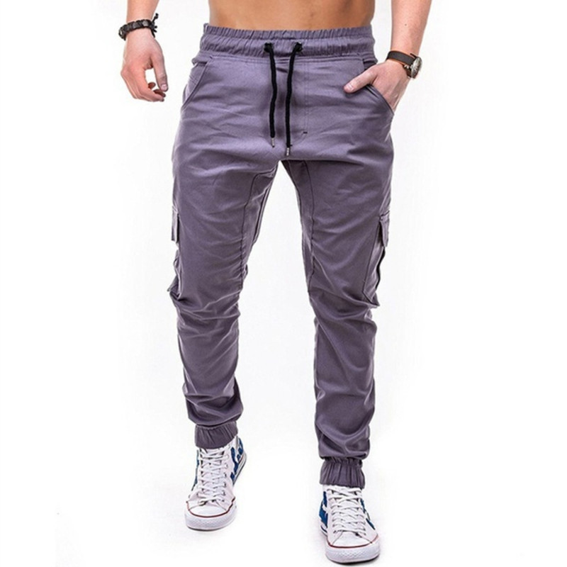 Pantaloni cargo pentru bărbați, cu mai multe buzunare, din material textil_voghion.com