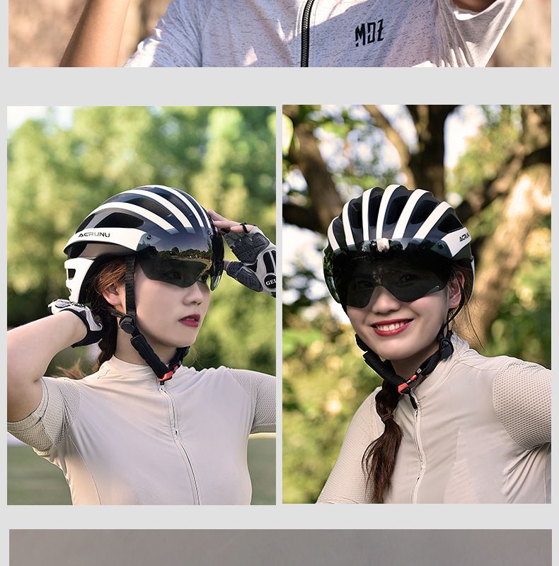 Casque de vélo moulé intégré avec pare-brise et éclairage magnétique_voghion.com