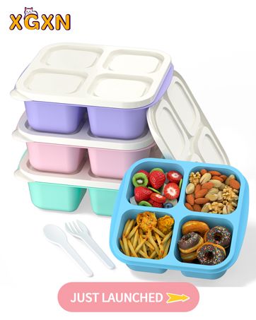 XGXN 4er-Pack Bento-Set – Wiederverwendbare Essenszubereitung für Erwachsene/Kinder_voghion.com