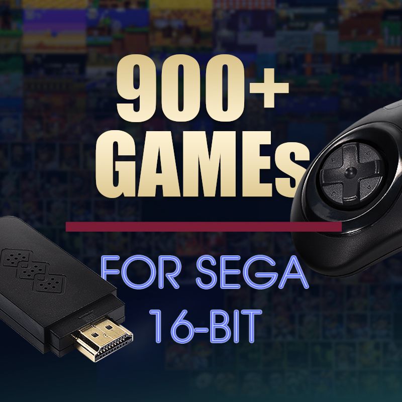 16-bit MD Drahtlose Konsole Für Sega Genesis Spiel Stick HDMI-kompatibel 900 + Spiel Für Sega Genesis Mini/Mega Drive_voghion.com