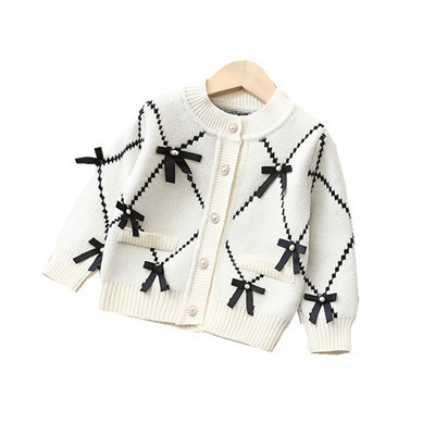 Mädchen-Pullover-Kleid-Set, gestrickt, zweiteilig, Faltenrock, Überzieher für Babys_voghion.com