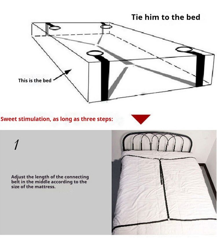 Fesselgurte am Bett, Gurte, Handschellen, Spagat und alternative Sexualprodukte für Paare im Bett_voghion.com
