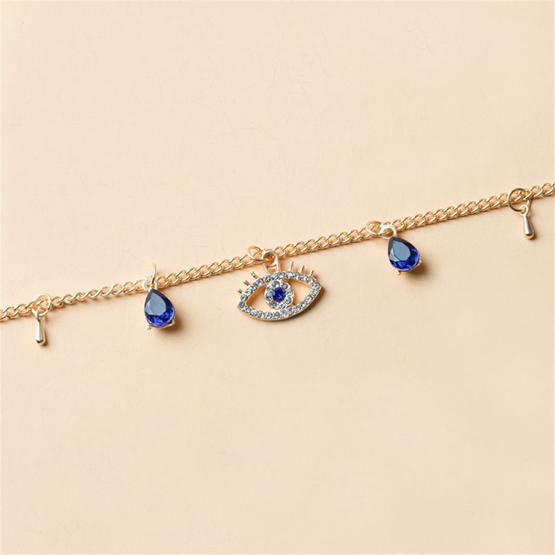 2025 Nieuwe aankomsten Mode Kristal Blauwe Turkse Boze Ogen Voor Vrouwen Waterdruppel Hanger Ketting Eenvoudige Boho Meisje Choker Sieraden Cadeau_voghion.com