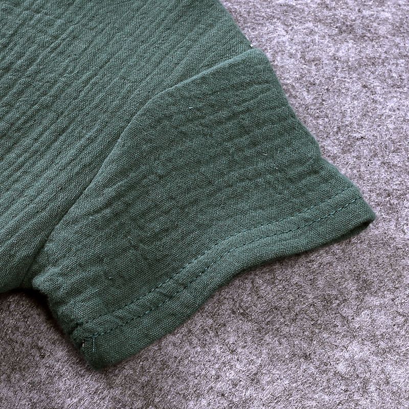 Abbigliamento per bambini Ragazzi e ragazze Abiti estivi a maniche corte per bambini Maglietta a maniche corte con bottoni in cotone e lino Pantaloncini Abito sottile in due pezzi_voghion.com