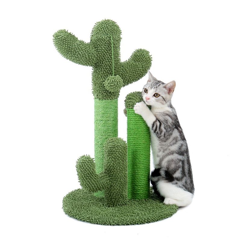Pet Supplies Cute Cactus Tree Pet Cat Toy With Ball Scratching Post_voghion.com
