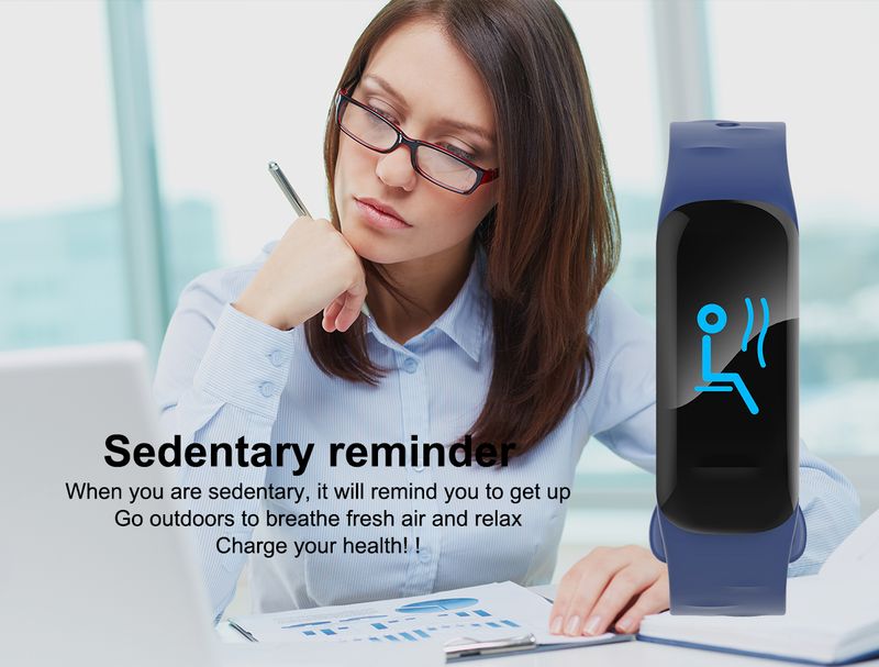 Fiess C1s Bluetooth watch waterproof smart Bracelet Heart Rate and blood pressure monitoring health tracker_voghion.com