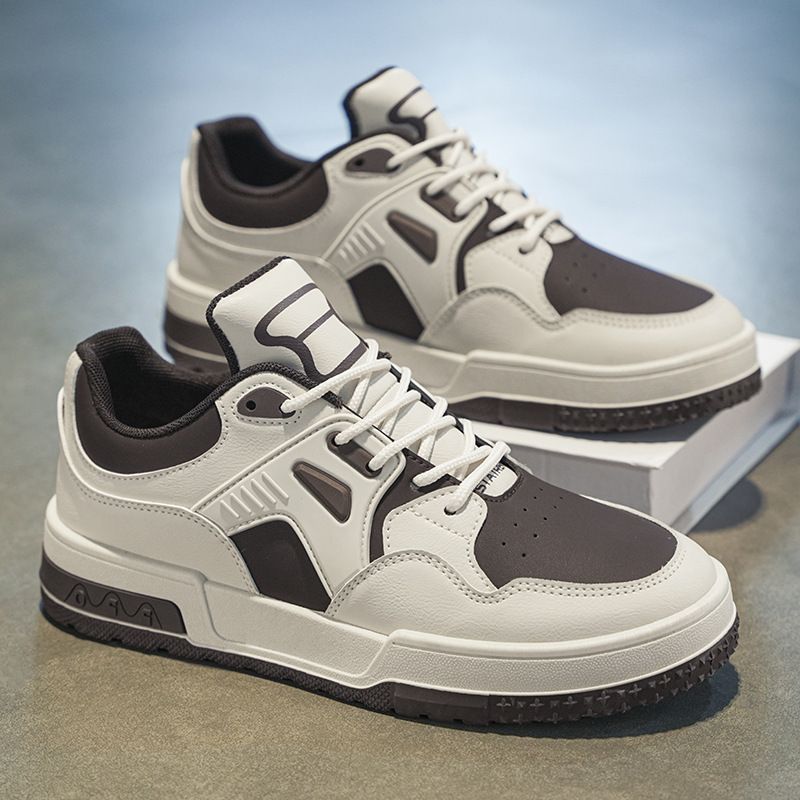 Scarpe da ginnastica casual basse, traspiranti, versatili, alla moda, con suola spessa, da uomo, autunno 2025, nuove, bianche_voghion.com