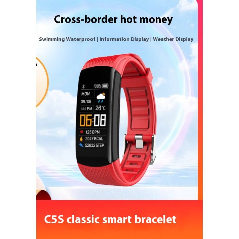 C5S Smart Gift Oefening Stap Bericht Hartslag Druk Bloed Zuurstof Bluetooth Armband_voghion.com