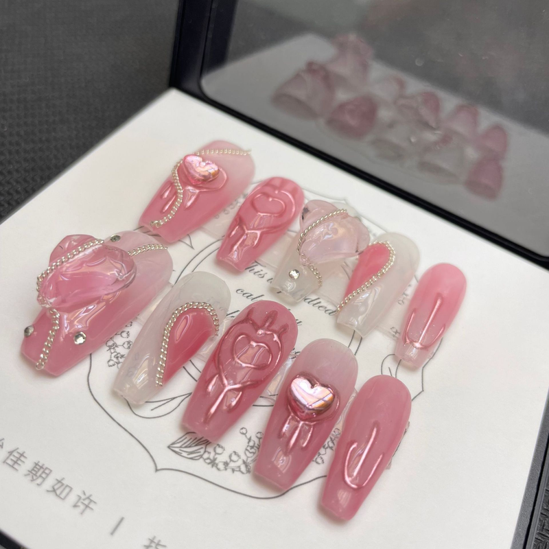 10 Stück Aurora bunte handgemachte gefälschte N mit Schmetterling Mondform Strass Nagelspitzen lange Ballerina drücken Sie auf F Ail ail_voghion.com