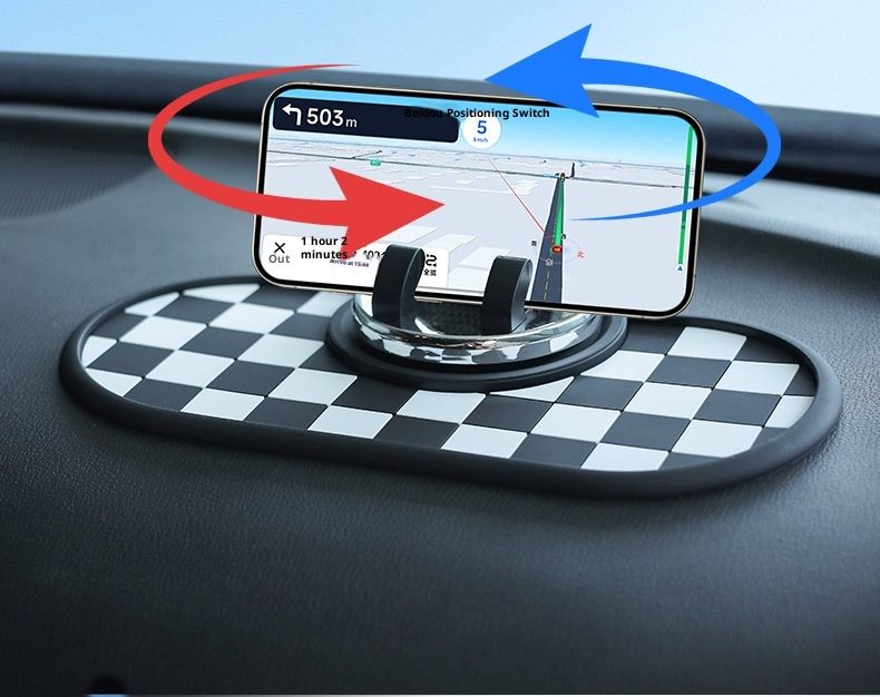 Small Deng Small Deng New Phone Anti-Slip Mat Moving Car License Plate Holder 3-in-1 Multi-Function Dashboard Navigation Stand Heat Resistant_voghion.com
