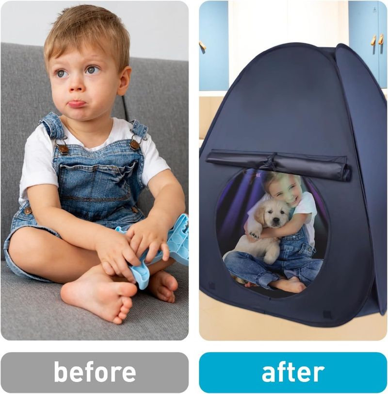 Cwsk Sensory Tent For Kids - Portable Pop-Up Calming Nest With CPC Certification, Blackout Tent For Focus & Relaxation (ADHD, Autism, SPD)_voghion.com