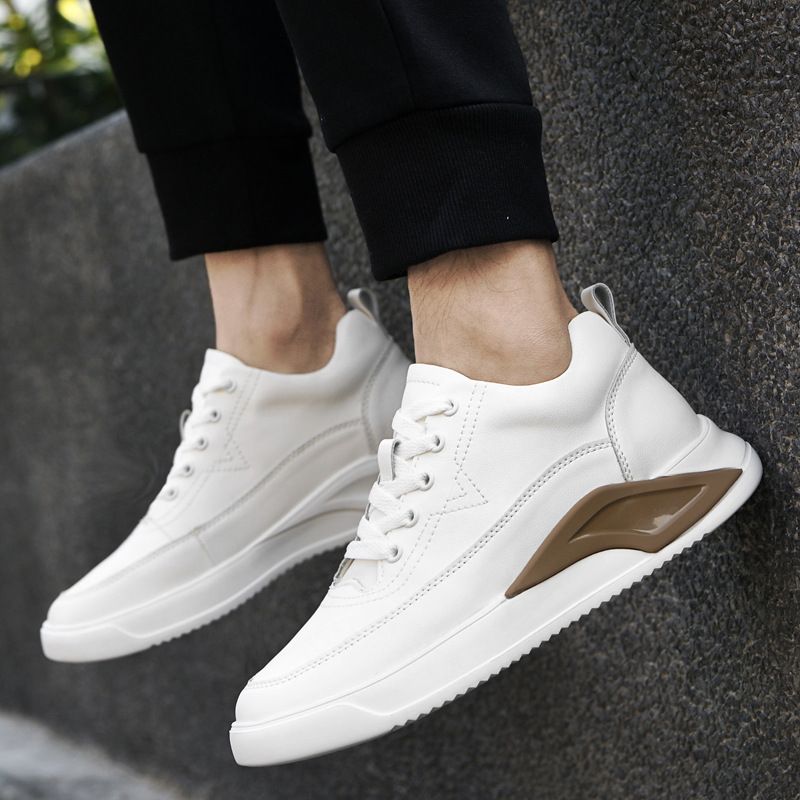 Height-increasing Shoes Men's Two-layer Leather Casual Sports Board Shoes Invisible Inner Height-increasing Men's Shoes Xiaobai_voghion.com