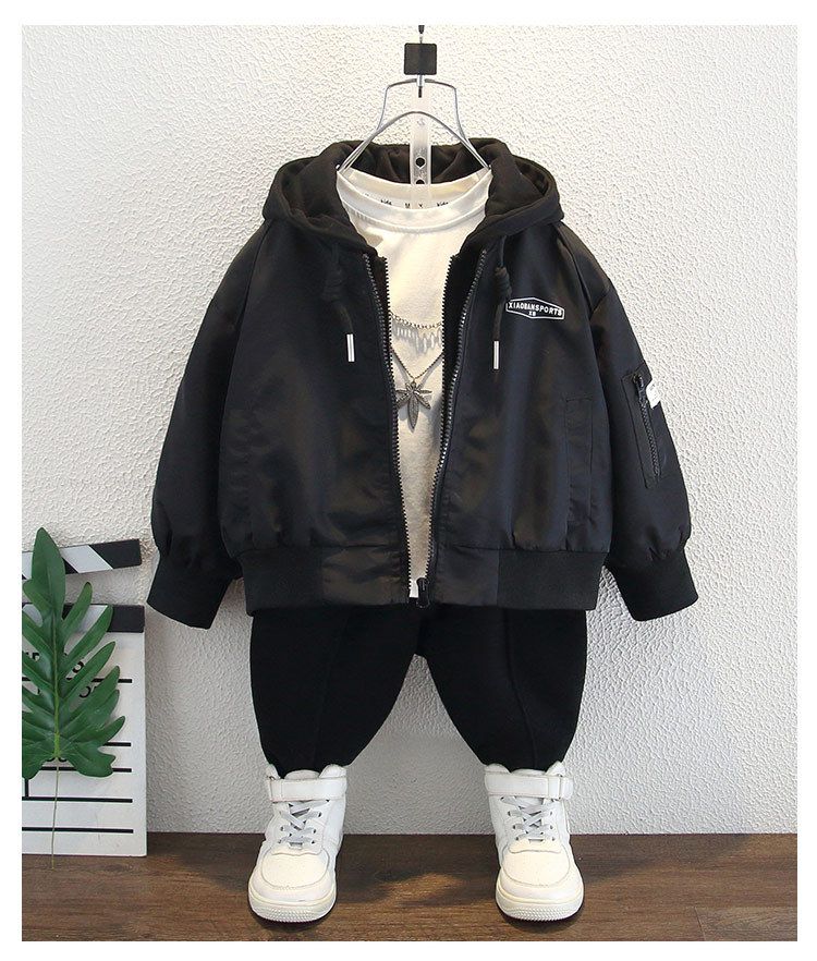 Giacca da baseball per bambini, primavera e autunno, elegante giacca con cappuccio per bambini di piccole e medie dimensioni_voghion.com