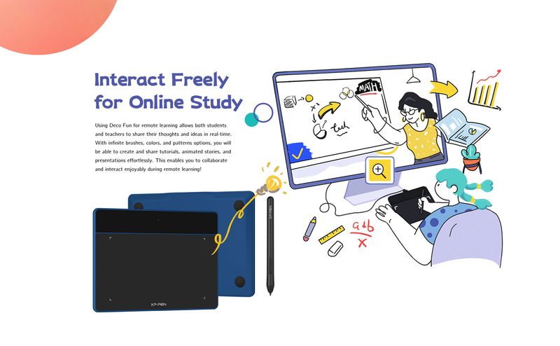 XP Pen Deco Fun XS Digital Drawing Graphics Tablet 4 Inch Art Signature Online Education For Windows Android Linux_voghion.com
