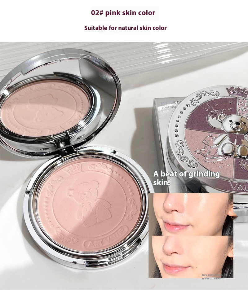 2024 Krása Novinka Art Value Bear Knight Matte Powder Mist Face Clear Soft Scorched Powder Non Fluting Powder Beautiful Powder_voghion.com