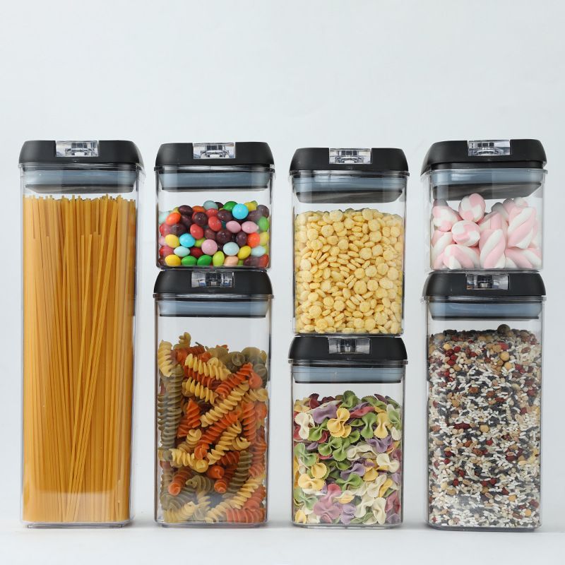 Modulare luftdichte Vorratsbehälter für Lebensmittel – BPA-freie Küchenbehälter aus Kunststoff mit sicher verschließbaren Deckeln (Set mit mehreren Größen: 0,5 l bis 3,3 l, stapelbares Design)_voghion.com