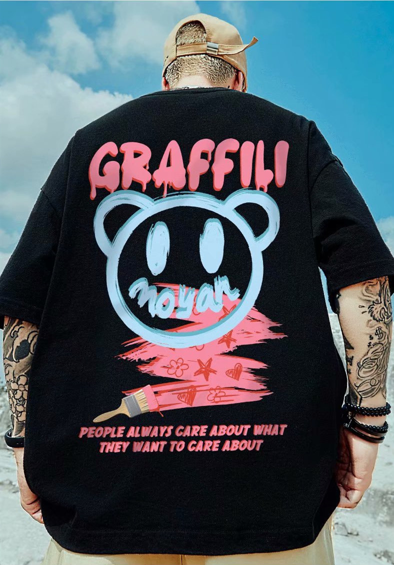 C&JChina-schickes Jugend-T-Shirt für dicke Männer, Mode ins kurzärmlige Modelabel, lockerer Sommer plus übergroße Mode mit halben Ärmeln_voghion.com