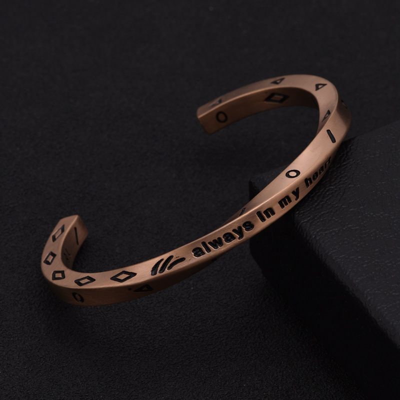 Women's Jewelry Nordic Style Titanium Steel Viking Text Personality Bracelet C Shaped Hand Jewelry Retro Twisted Open Bracelet_voghion.com