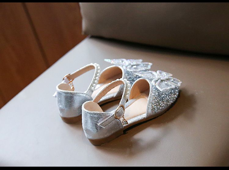 2025 Spring Cross Border New Bow Pearl Sandals Children's Single Shoes High Value Princess Shoes Girls' Small Leather Shoes_voghion.com