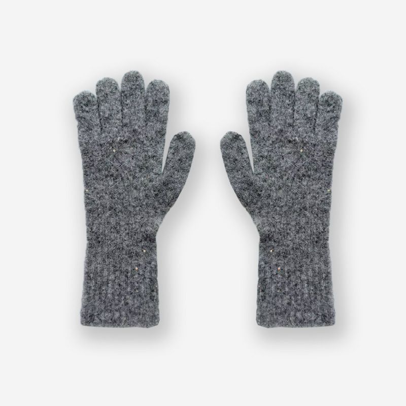 Homemade 30 Wool Blend Sequin For Women Winter Atmosphere Flower Sequins Touchscreen Knitted Gloves_voghion.com