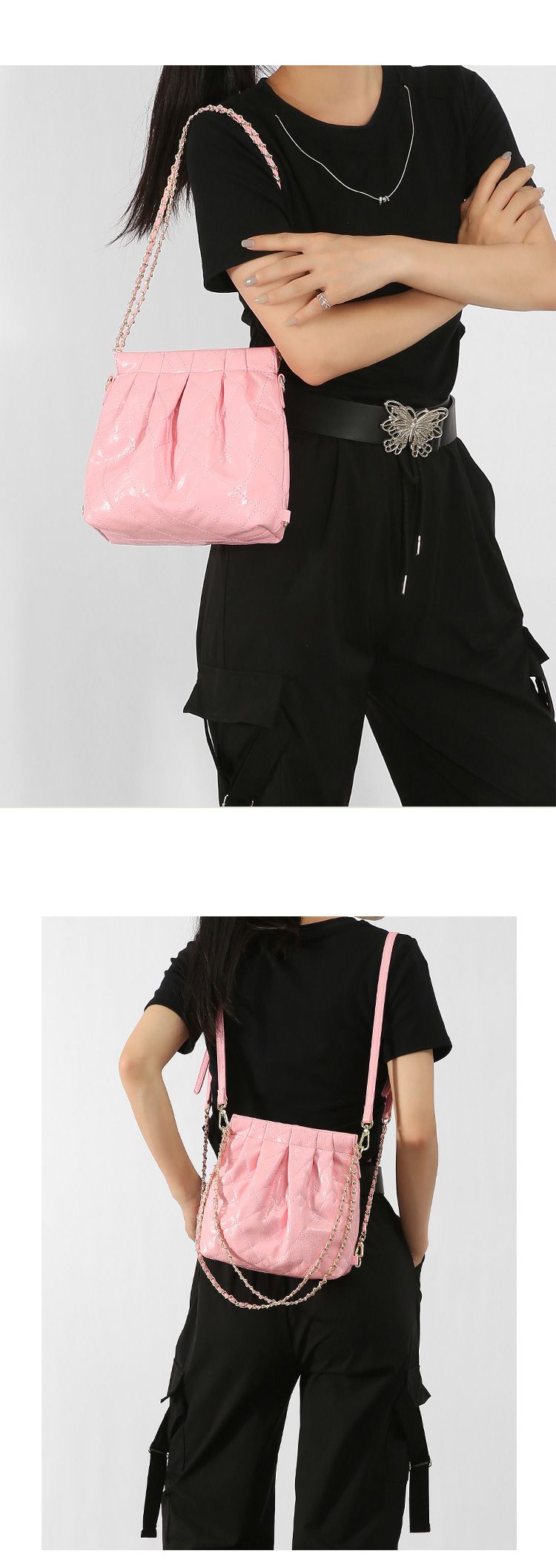 Women's Bag Lingge Chain Garbage Bag Tramp Bag Niche Design Women's Bag New Backpack _voghion.com