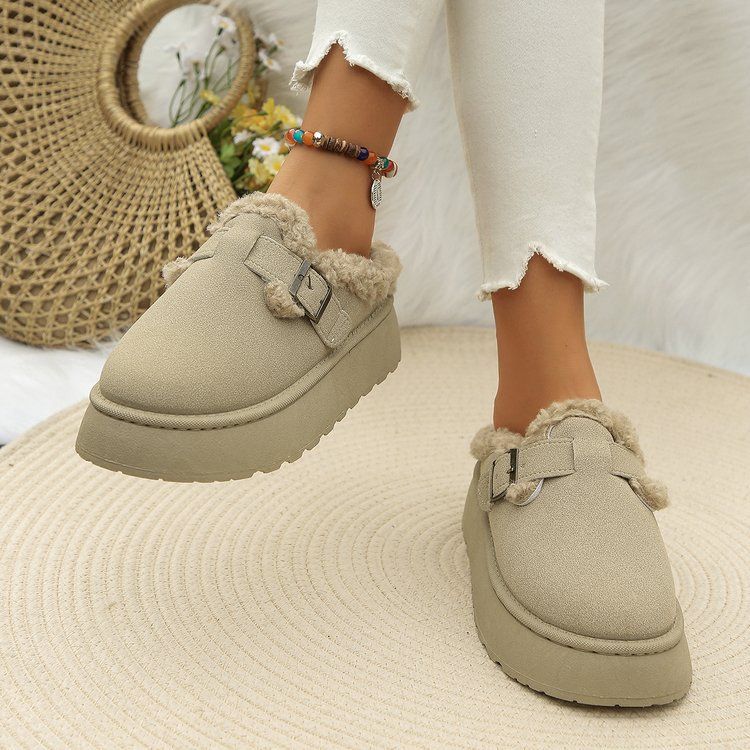 Women's Shoes Large Size Thick Soled Slippers For Women Winter New Retro Cotton Shoes Snow Boots For Women_voghion.com