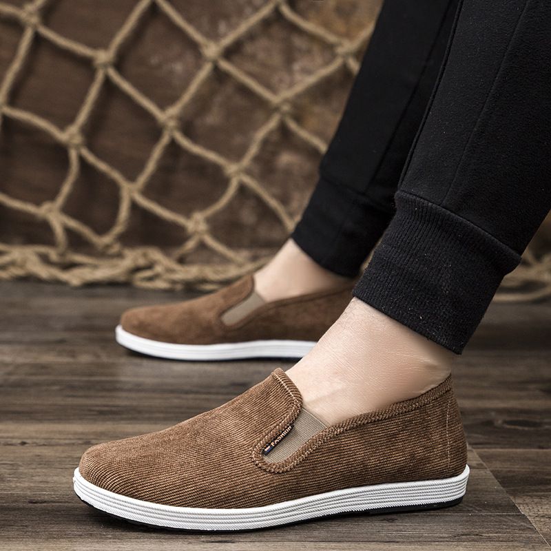 Scarpe da lavoro casual comode da uomo, in velluto a coste Old Beijing, per la primavera e l'autunno, taglie forti_voghion.com