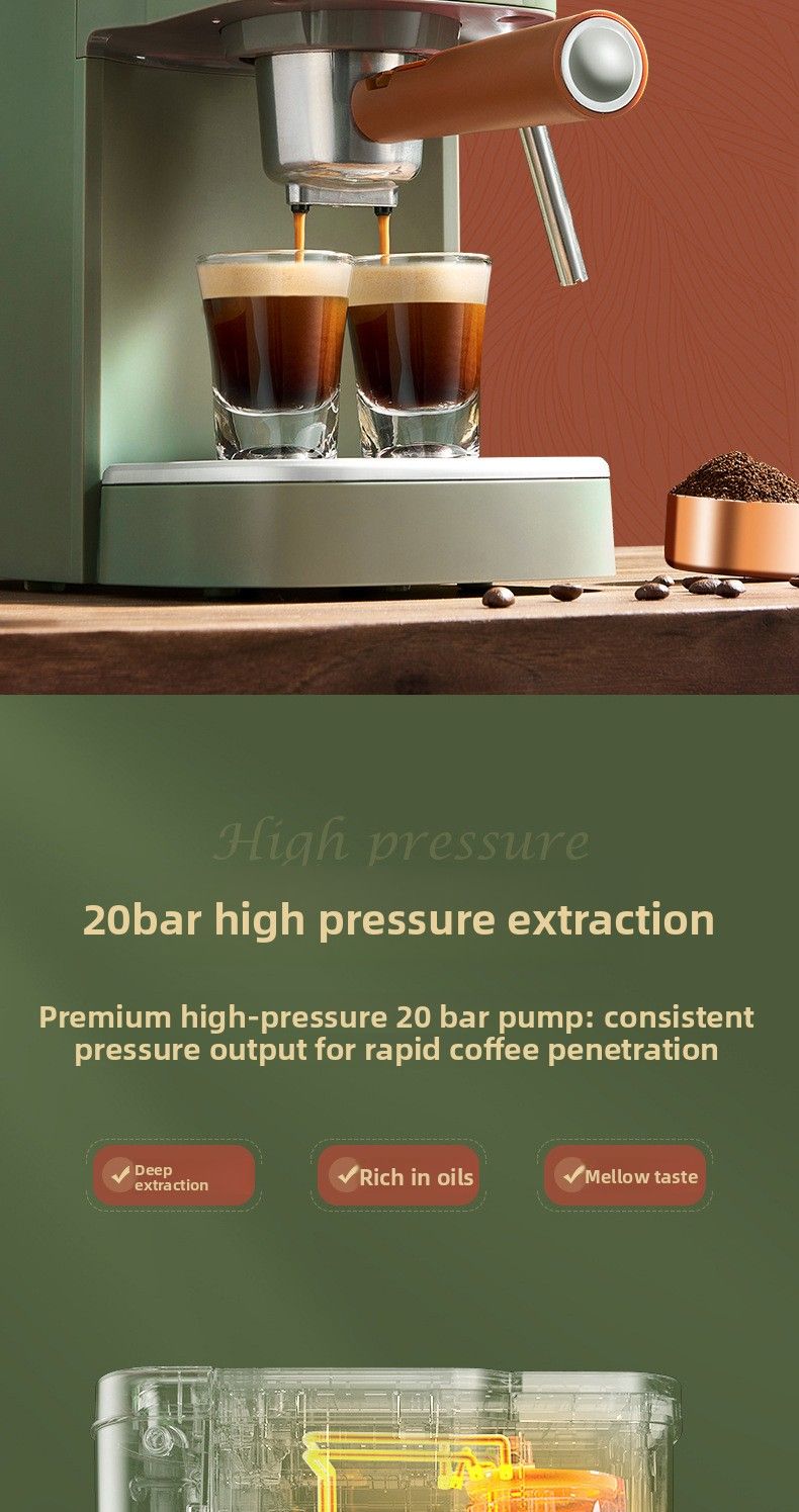 Konka Cross-Border Italian Semi-Automatic Extraction Espresso Home Small Handle Capsule Coffee Machine_voghion.com
