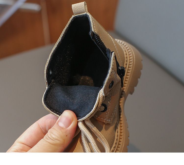 2024 Autunno Bambini Semplice Versatile Singolo Ragazzi Pelle Corto Morbido Suola Bambino Giallo Stivali Uomo e Donna Scarpe_voghion.com