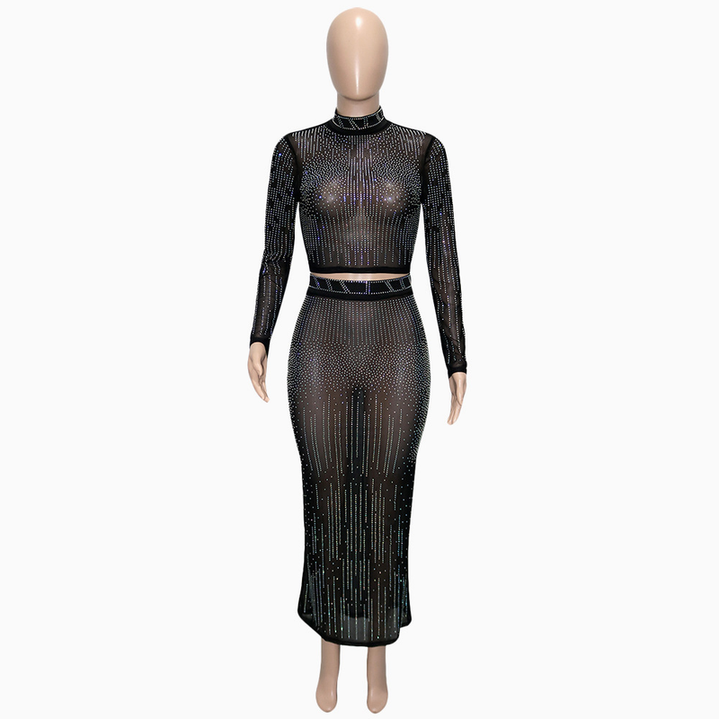 Women's Clothing Ball Gown Evening Dress Elegant Sexy Hot Diamond Skirt Suit_voghion.com