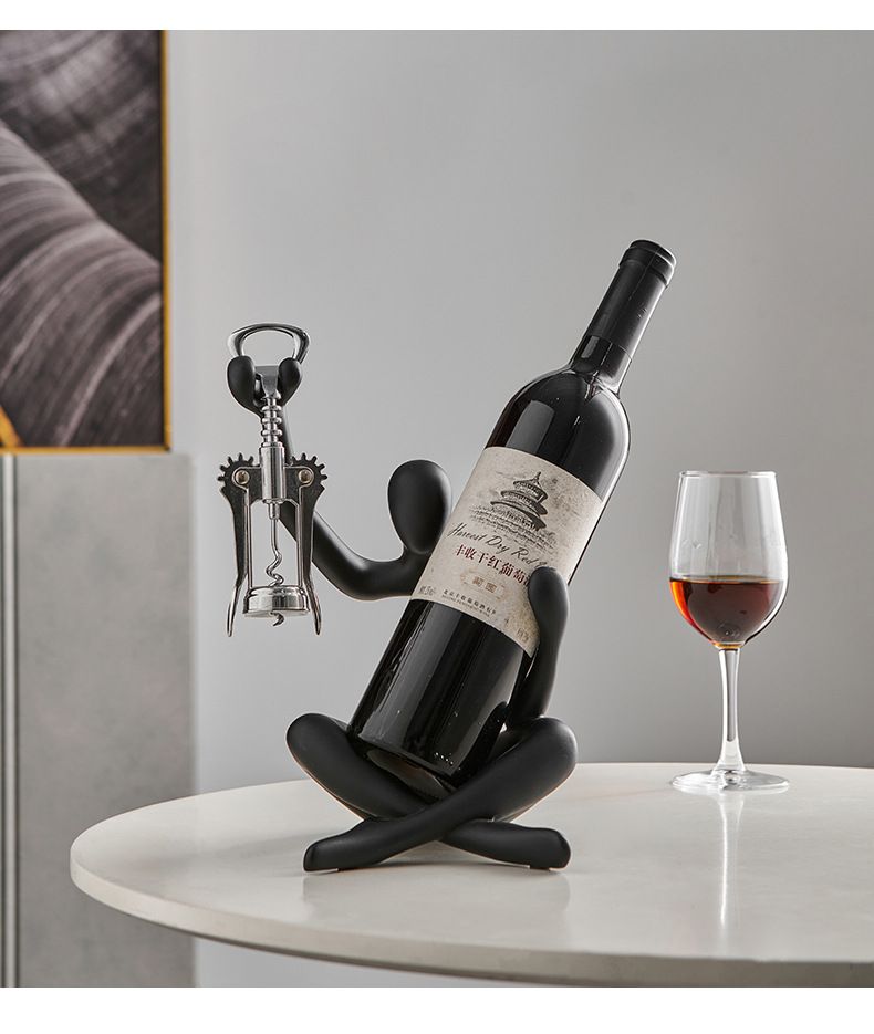 Hjemmedekorasjon Moderne Enkel Harpiks Hul Figur Vinhylle Stue Restaurant Hjemmeinnredning Vinskap Spisestue Skjenk Dekorasjon_voghion.com